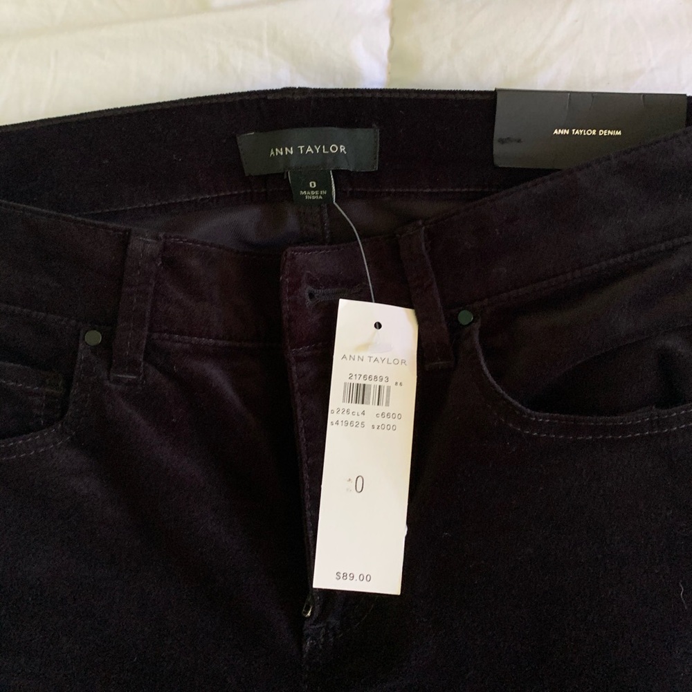 Black velvet like skinny dress pants NWT